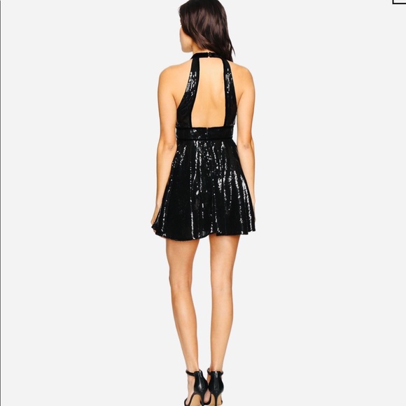 Free People Film Noir Sequin Mini Dress Size 10 - Picture 3 of 7